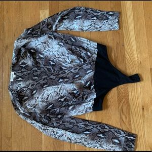 Snake skin blouse body suit